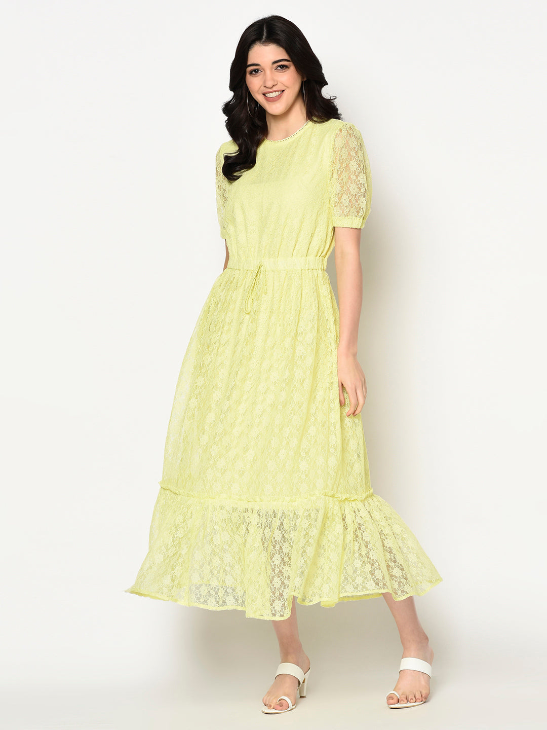 Blanc9 Yellow Laced Dress