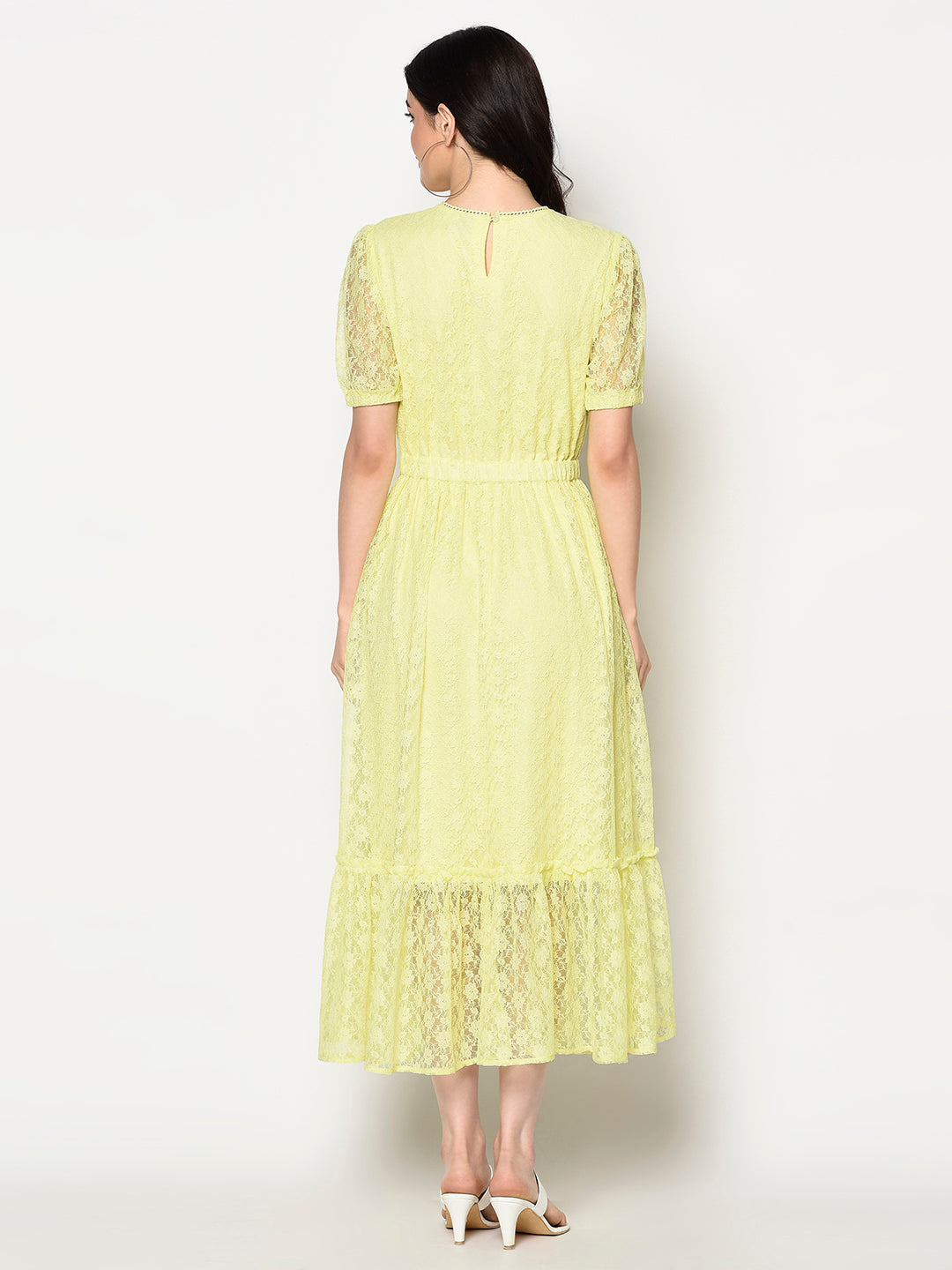 Blanc9 Yellow Laced Dress