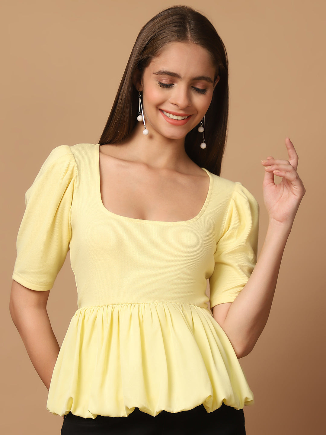 Blanc9YellowPeplum-BubbleTop