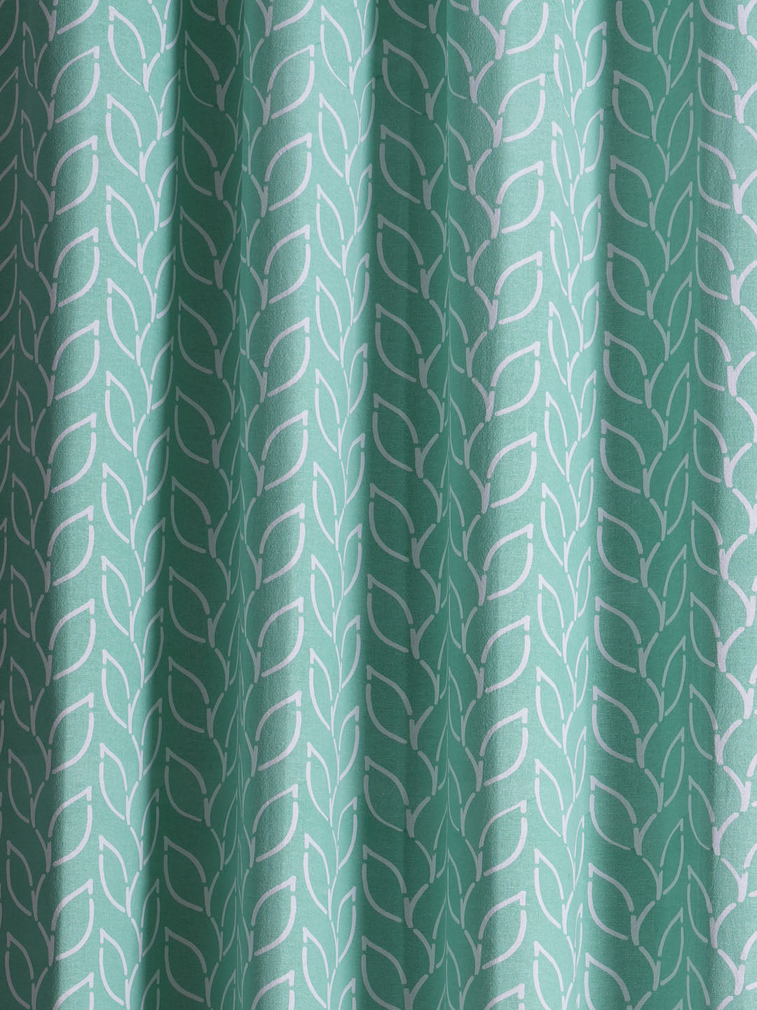 BranchletAquaPolyesterCottonPrintedCurtain