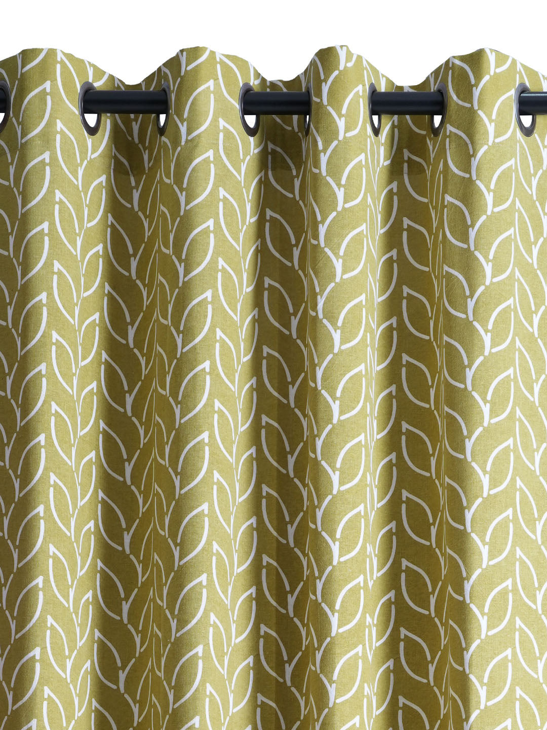 Branchlet Green Polyester Cotton Printed Curtain