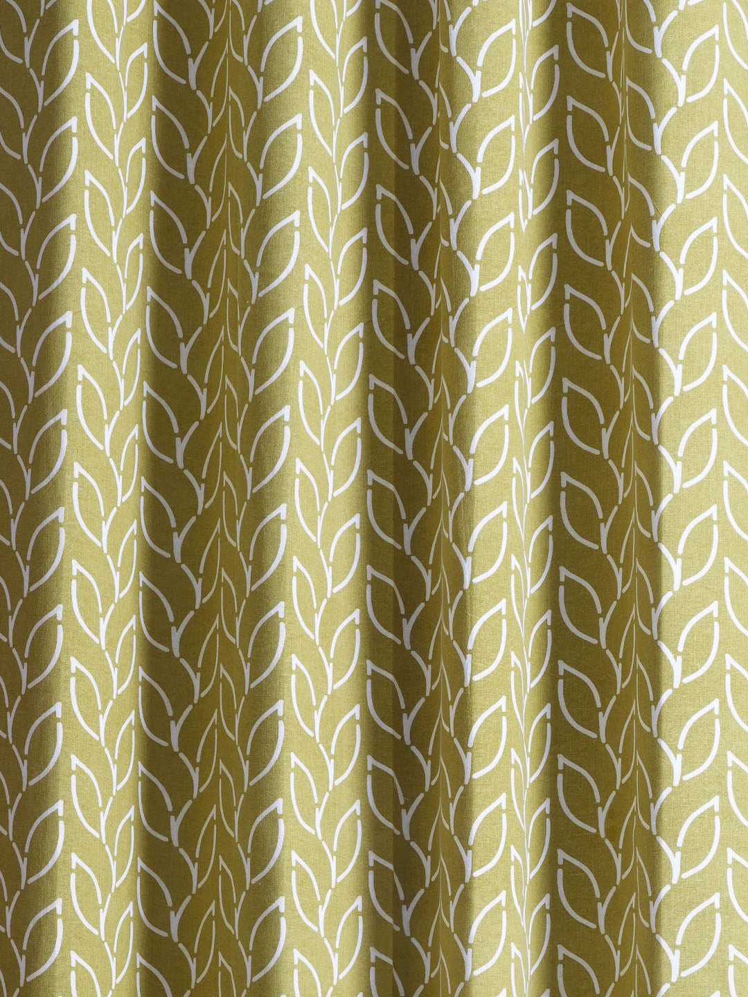 Branchlet Green Polyester Cotton Printed Curtain