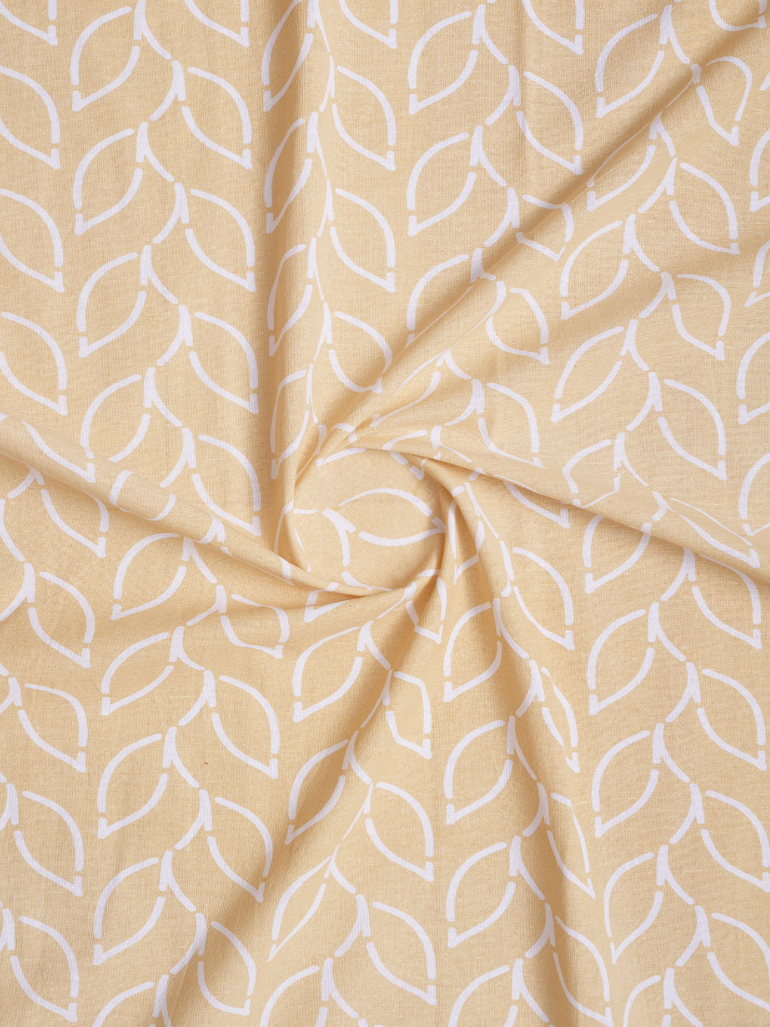 Branchlet Yellow Polyester Cotton Printed Curtain