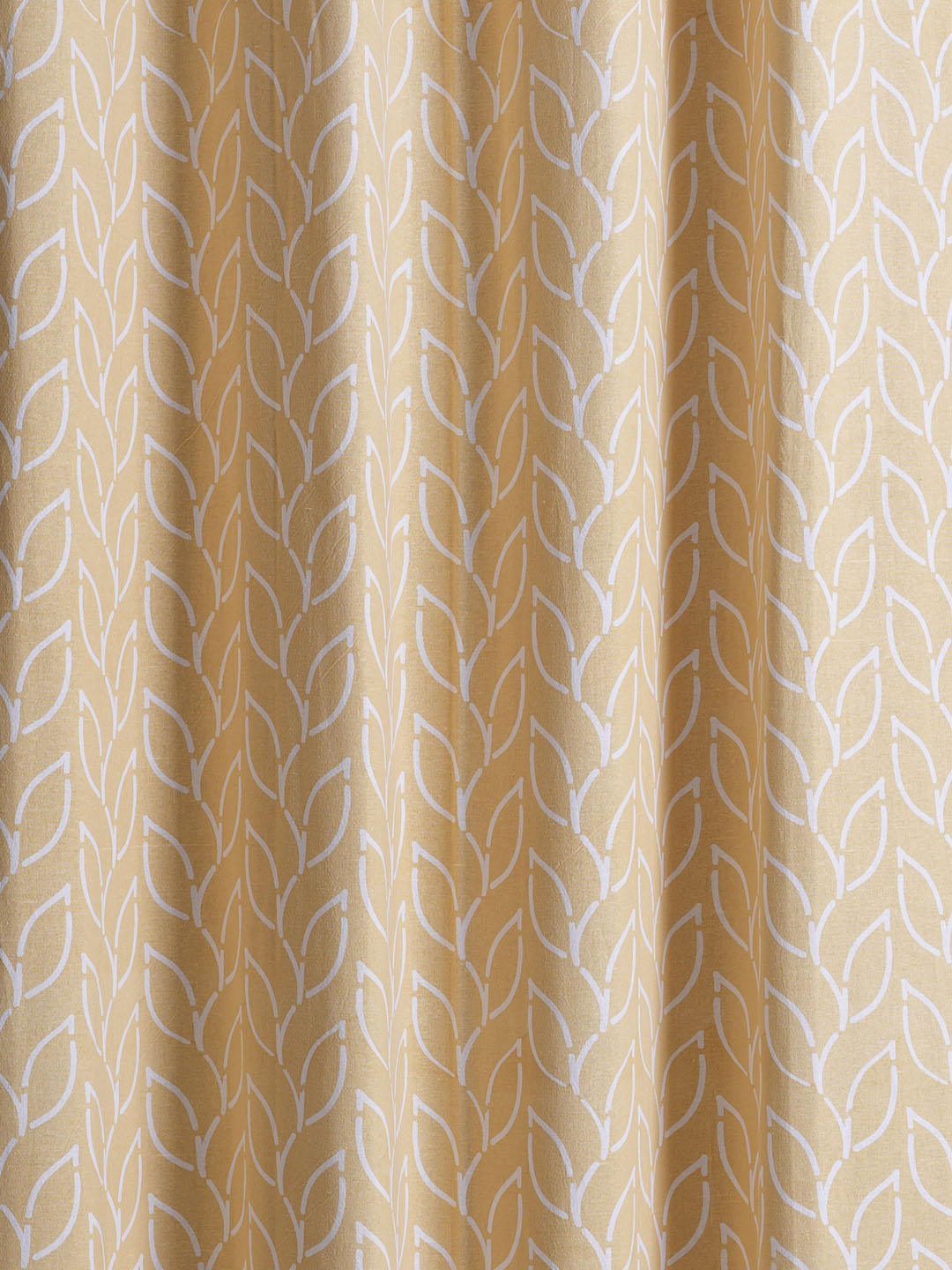 Branchlet Yellow Polyester Cotton Printed Curtain