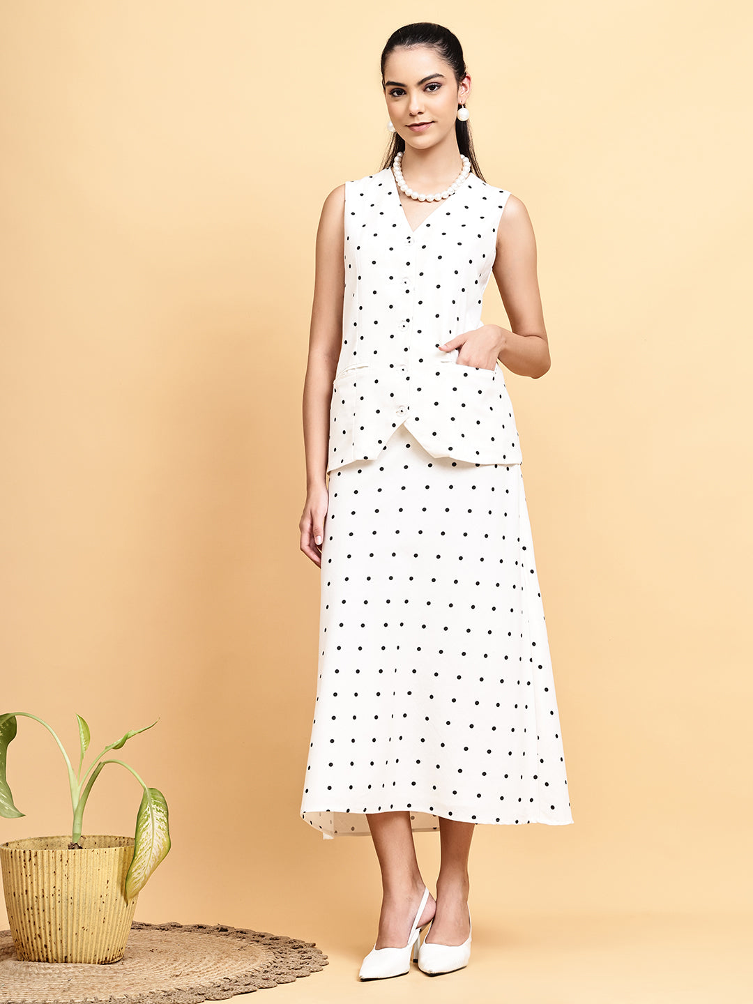 Classic Polka Dot Skirt Set
