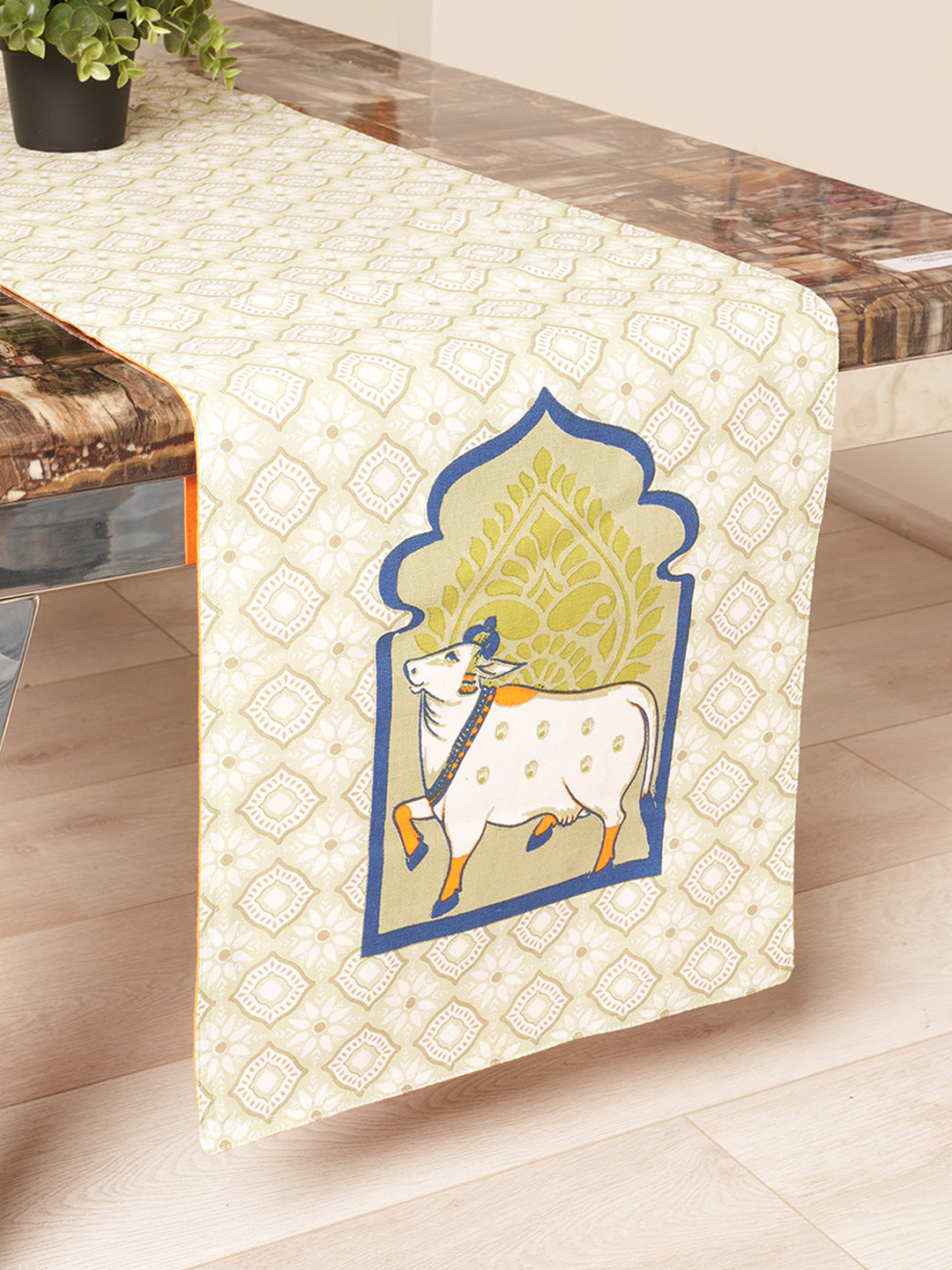 Dhenu Cotton Printed 4/6 Seater Table Runner