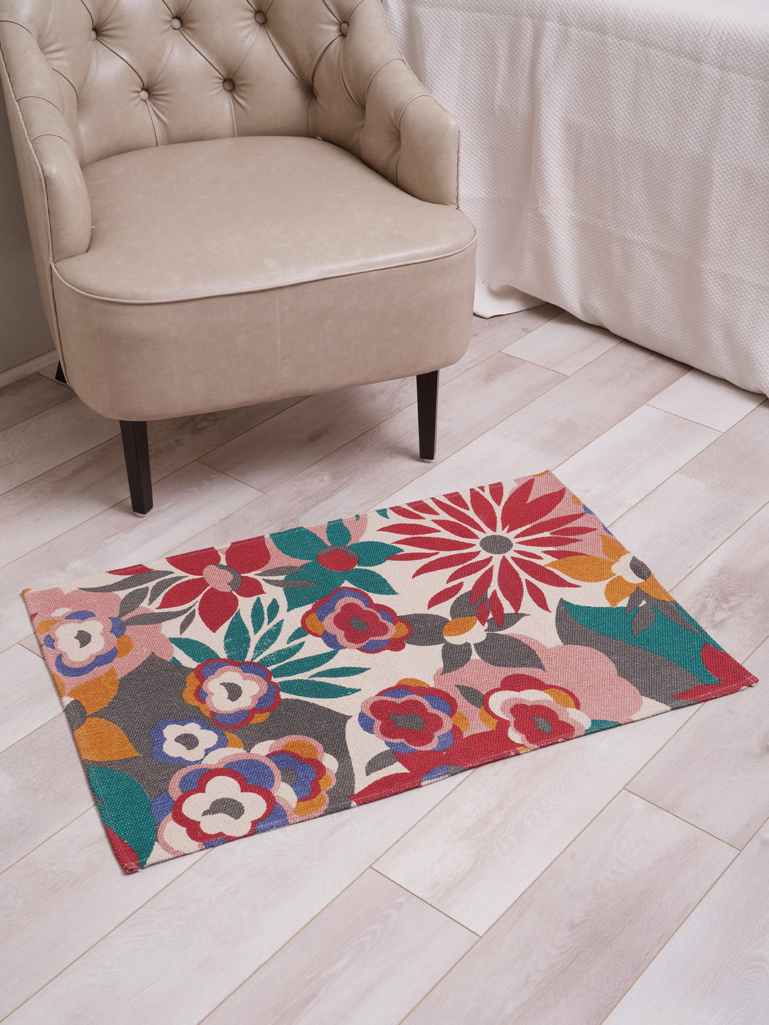 Floral Printed 60X90 Cm Cotton Rugs