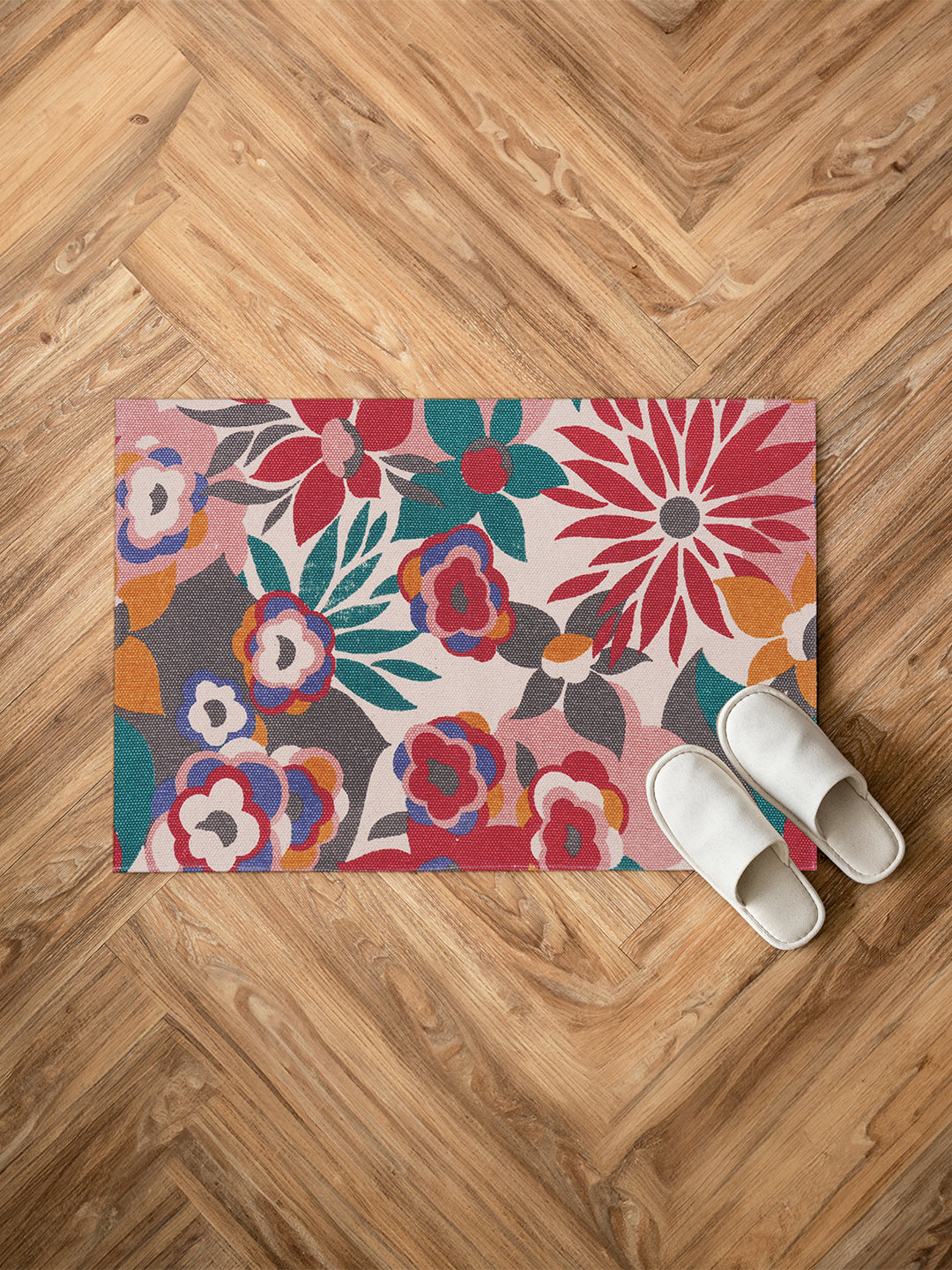 Floral Printed 60X90 Cm Cotton Rugs