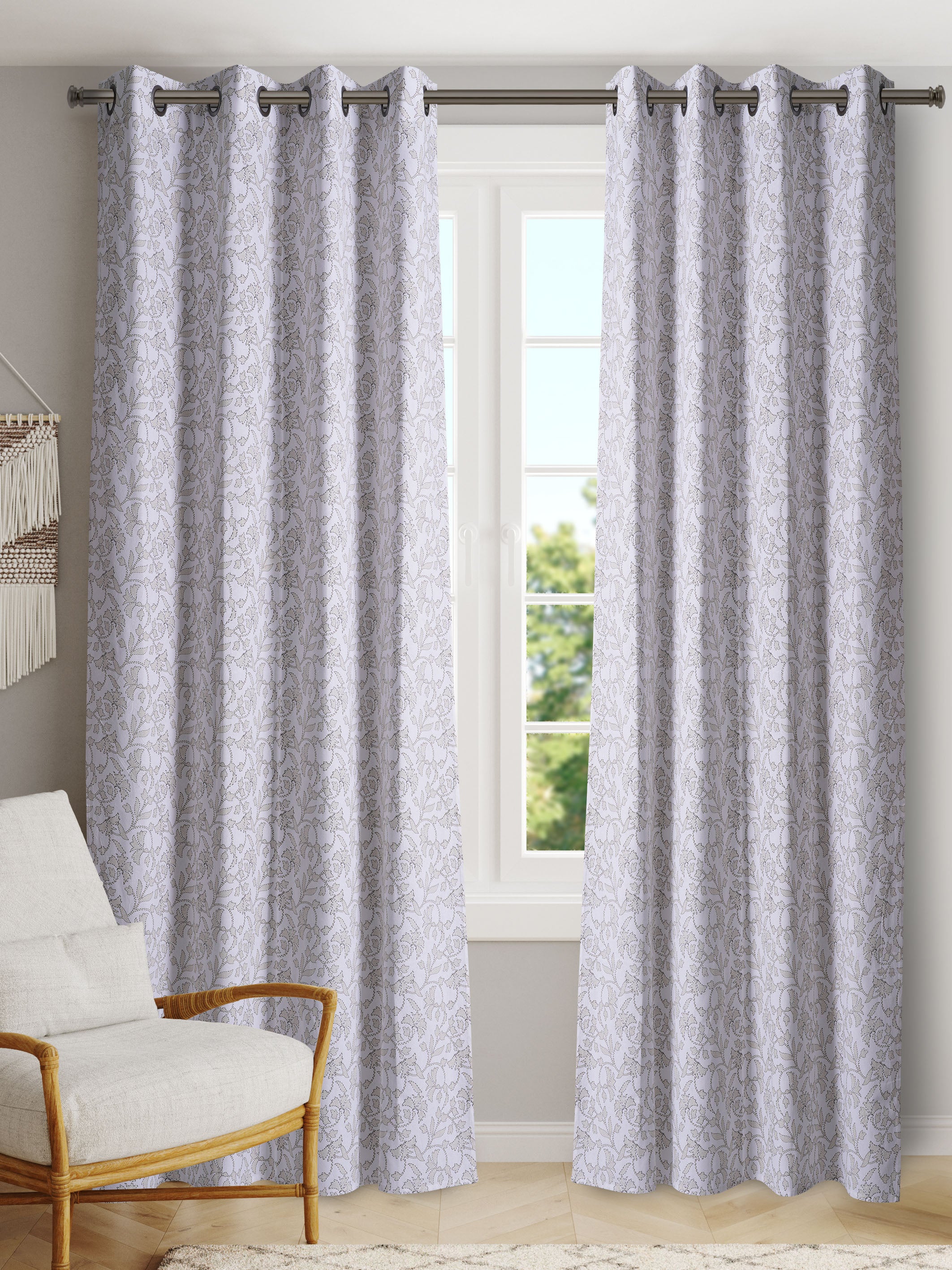 Floret Polyester Cotton Printed Curtain