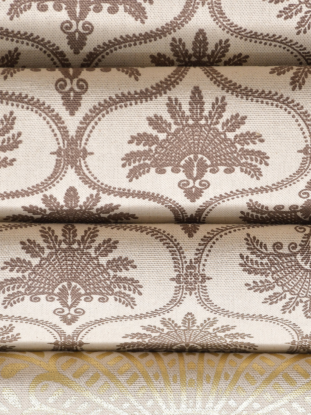 Surkhab Light Brown Cotton Printed 4/6 Seater Table Runner