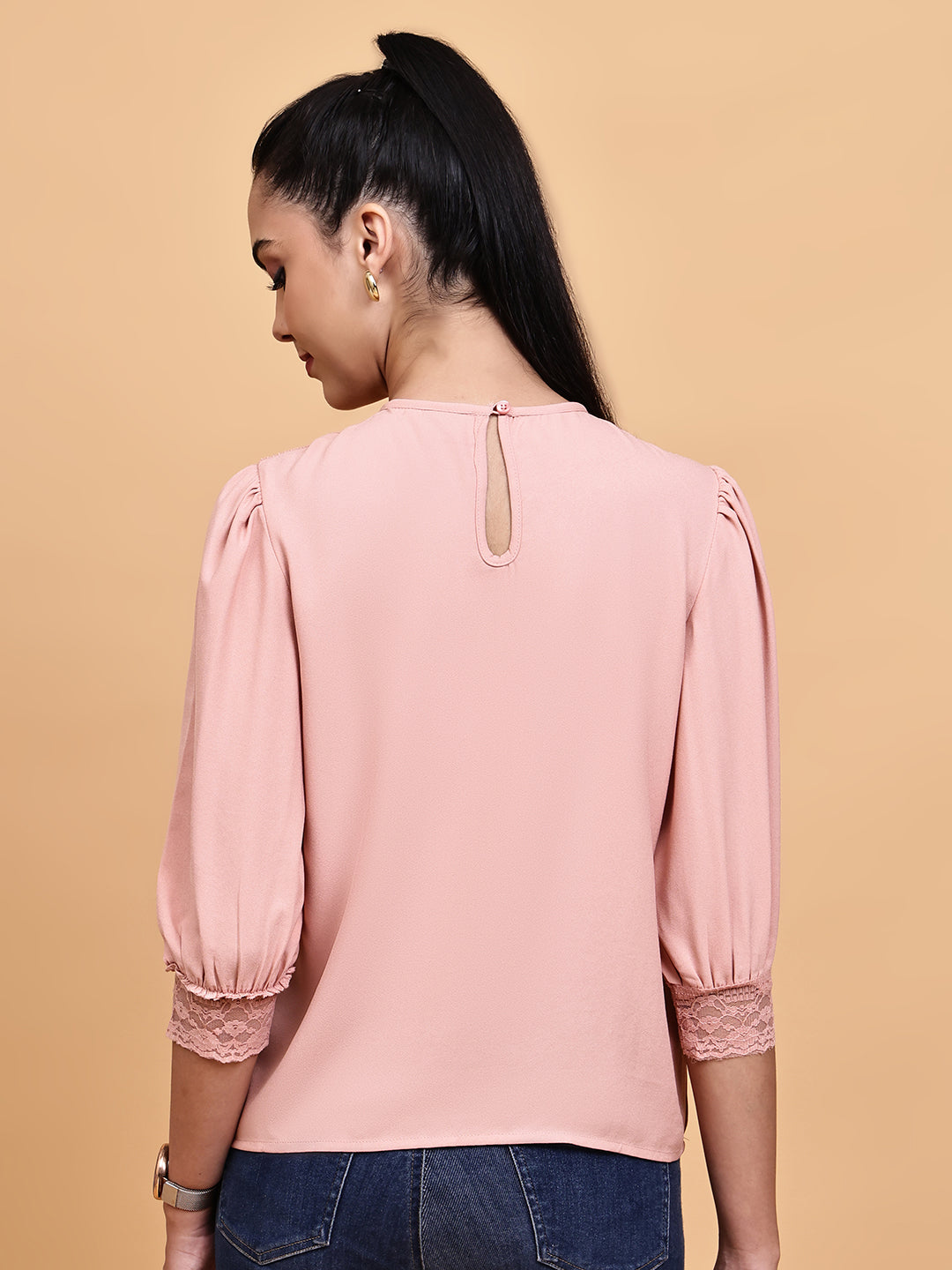 Dusty Pink Lace Detail Top