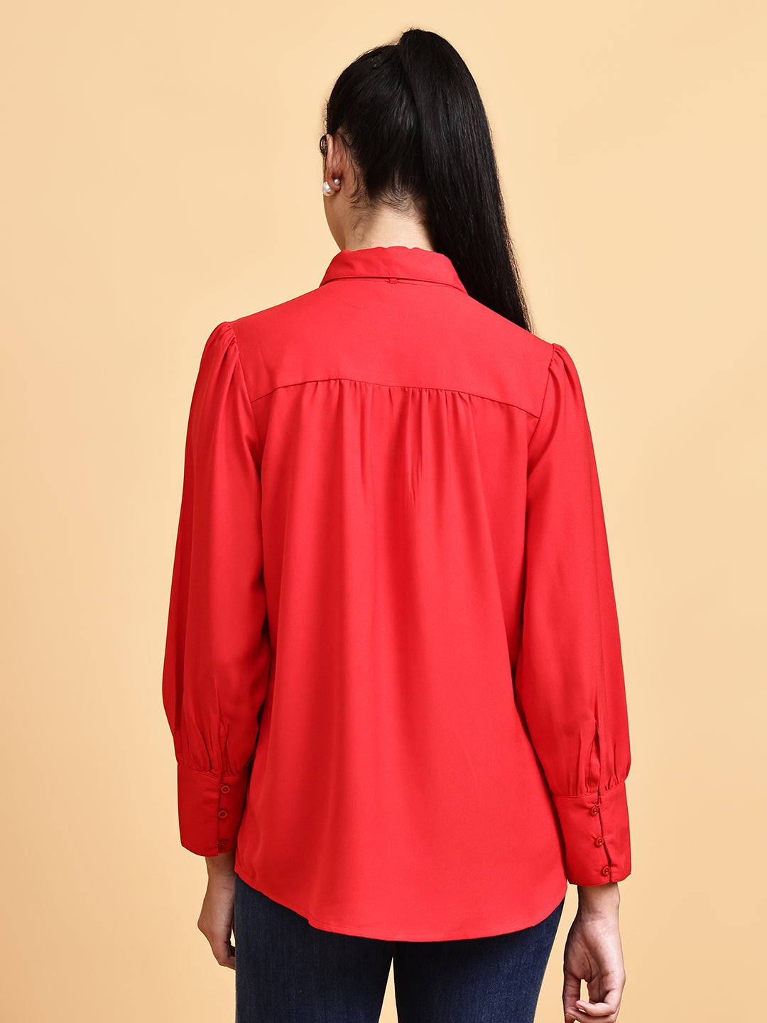 Red Tie-knot Shirt