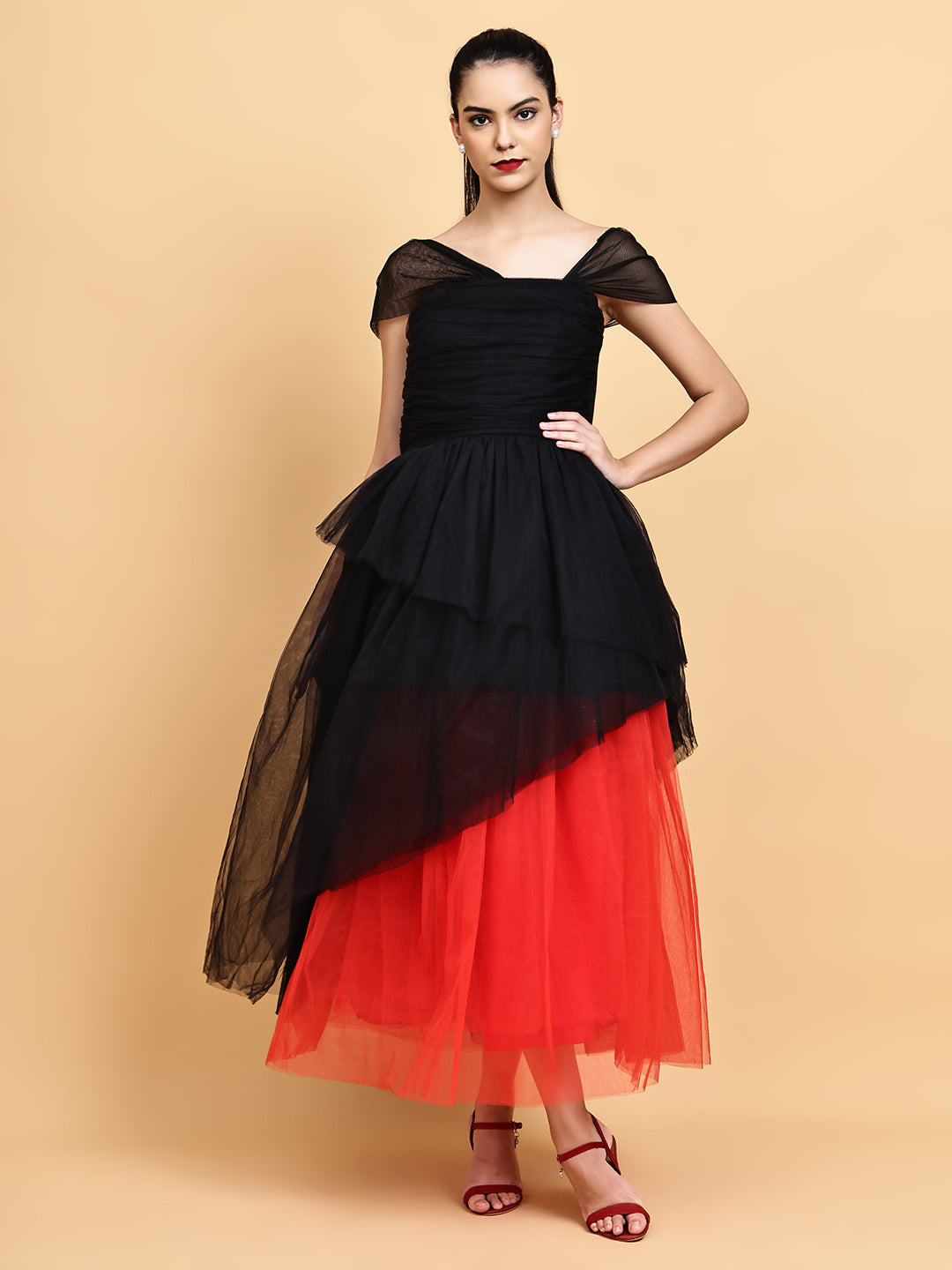 Dual Color Tulle Convertible Dress & Skirt