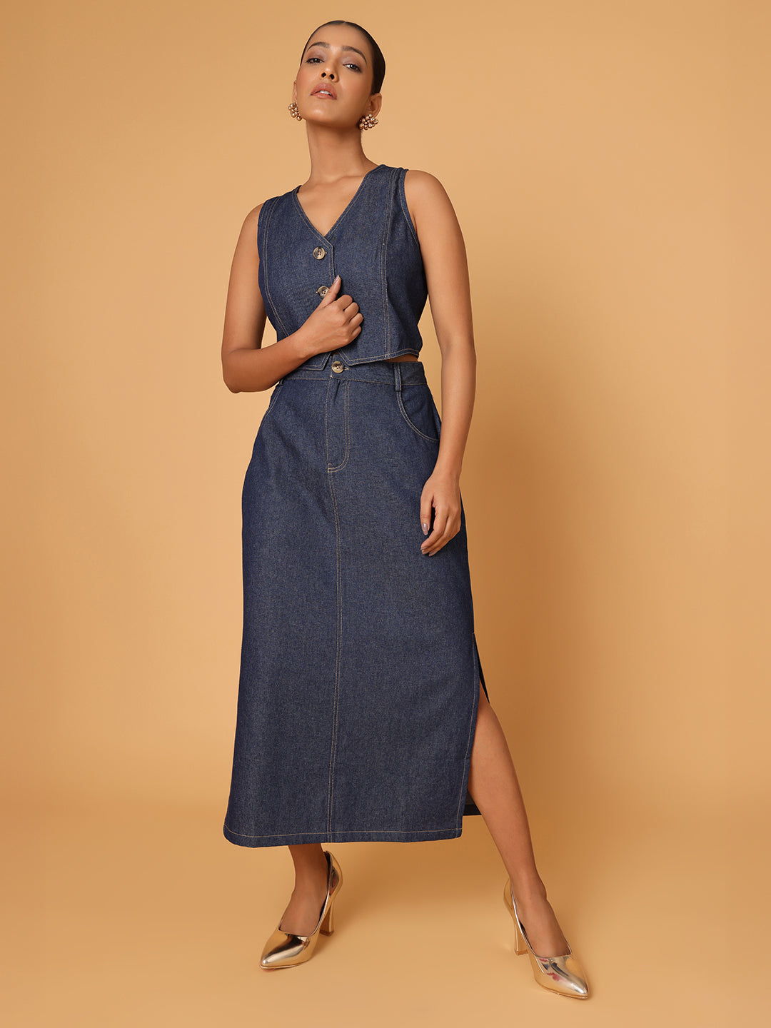 Modern Muse Denim Skirt Set