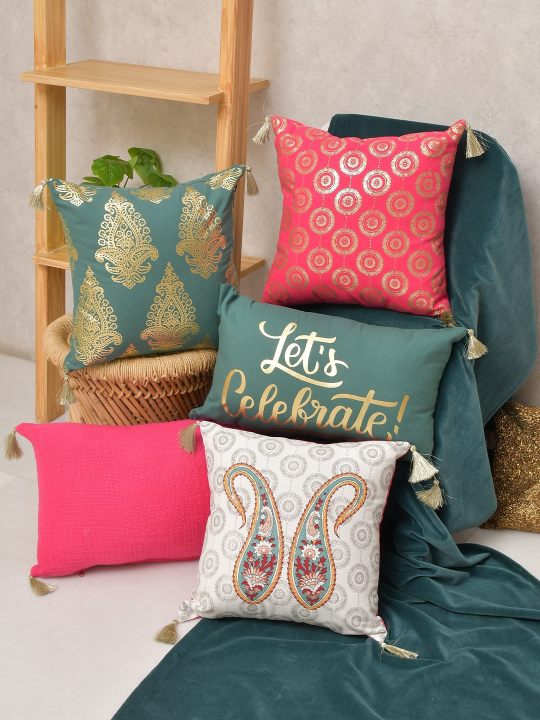 Set of 5 Jashan Cotton Cushion Covers – Gift Box Set