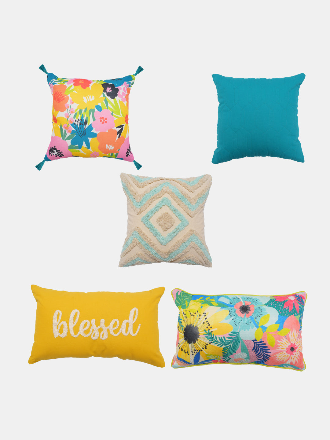 Blanc9 Set Of 5 Blessed Cushion Cover Set