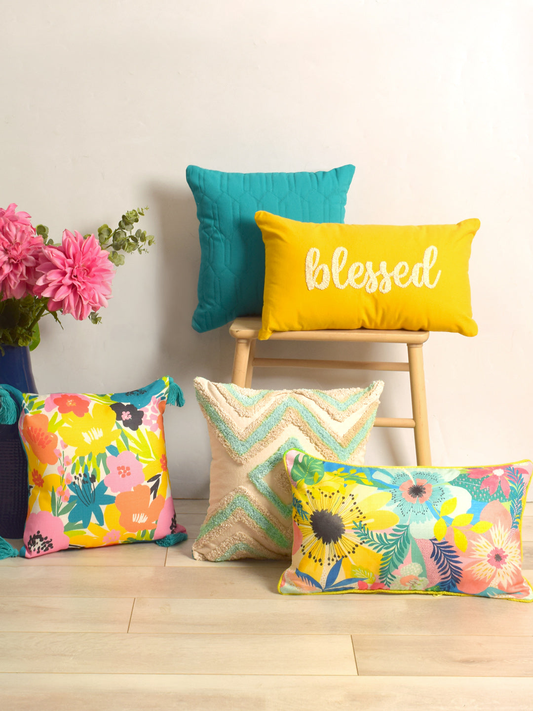 Blanc9 Set Of 5 Blessed Cushion Cover Set