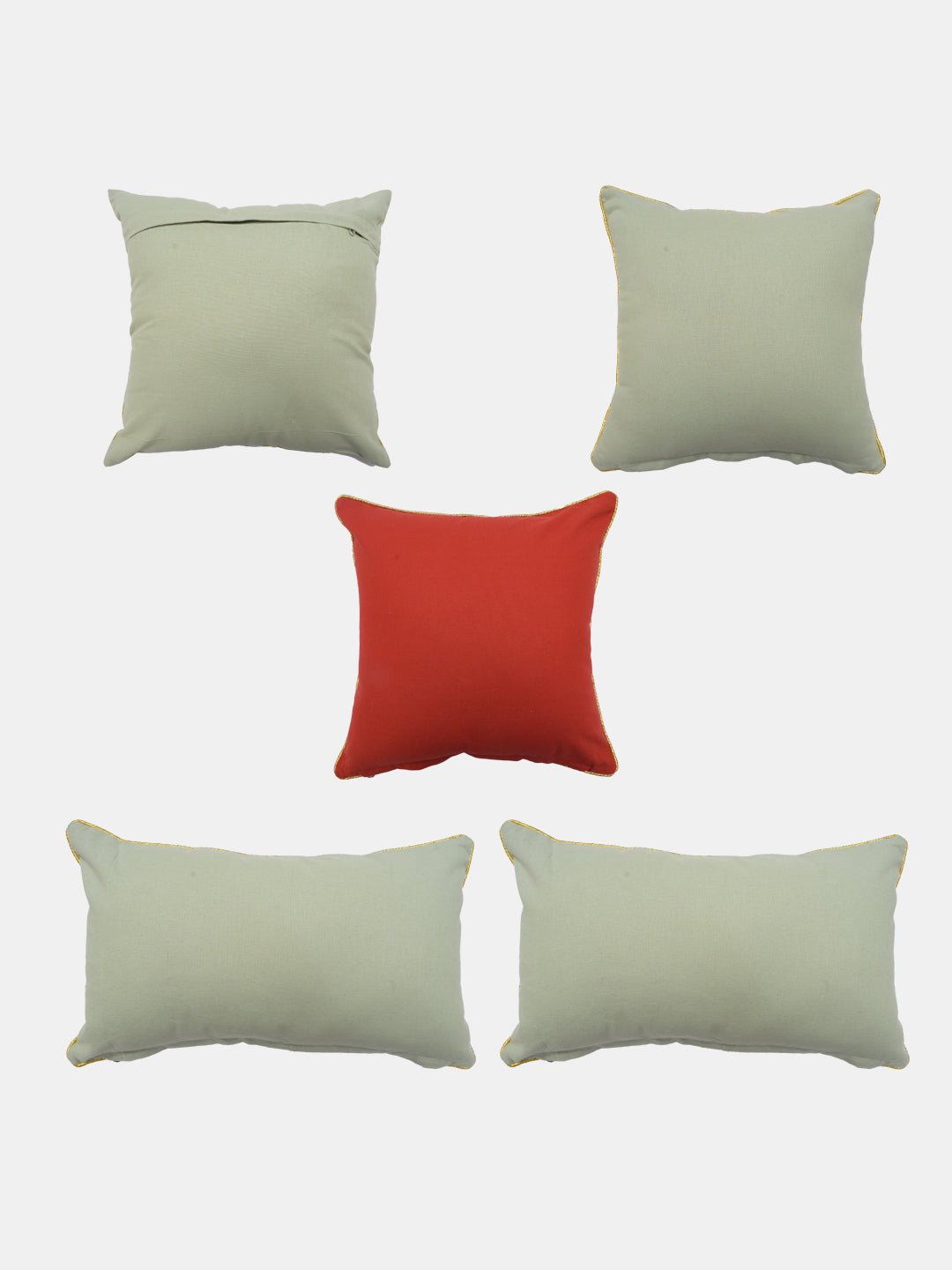 Blanc9 Set Of 5 Foil Printed Cushion Cover Set