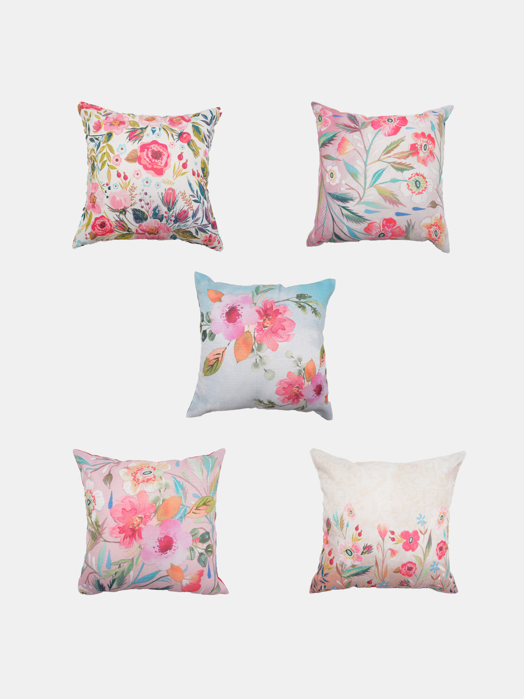 Blanc9 Set of 5 Printed Bagh Cushion Cover Blanc9 Set-B9CS26