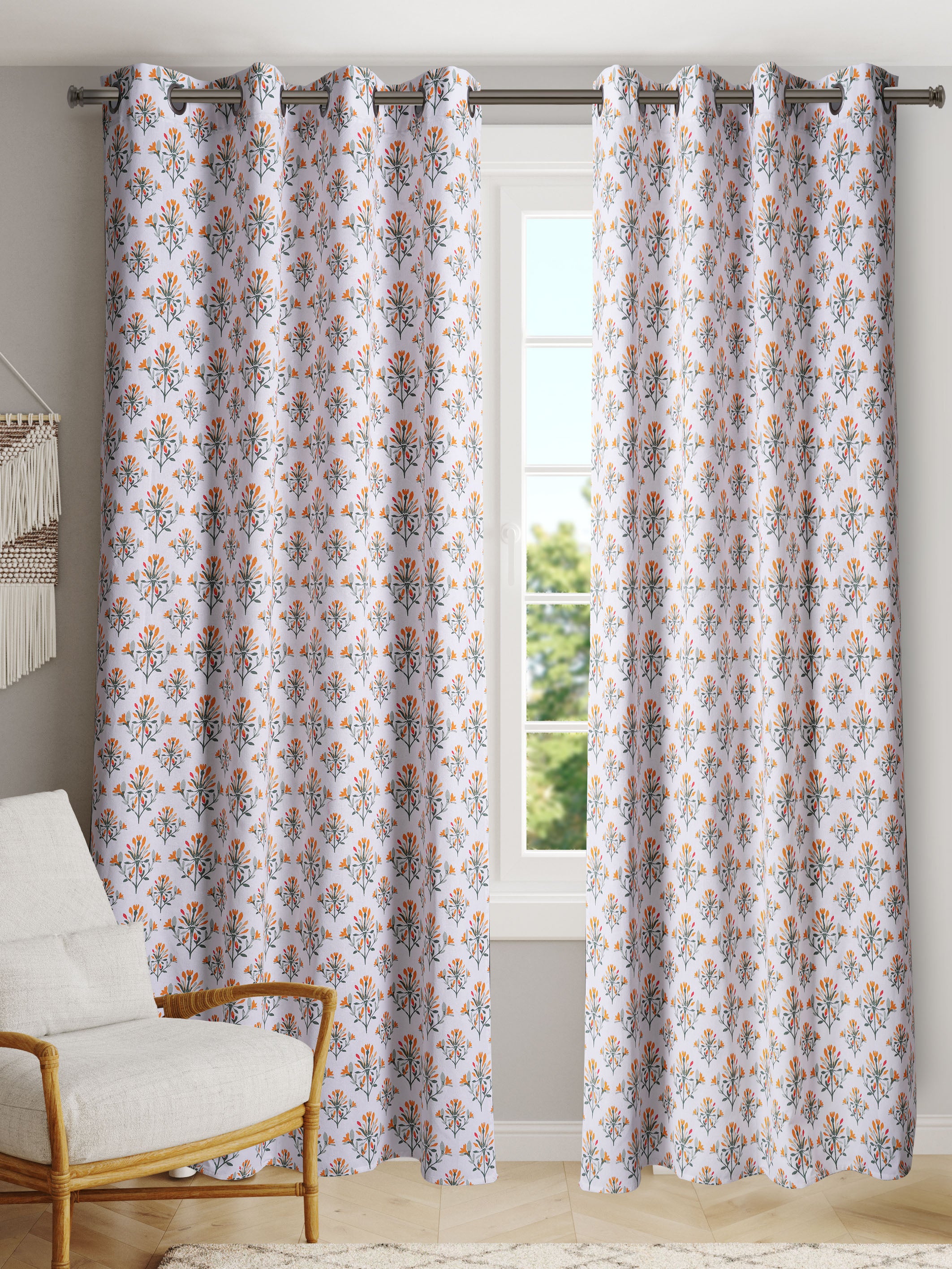 Spice Garden Polyester Cotton Printed Curtain