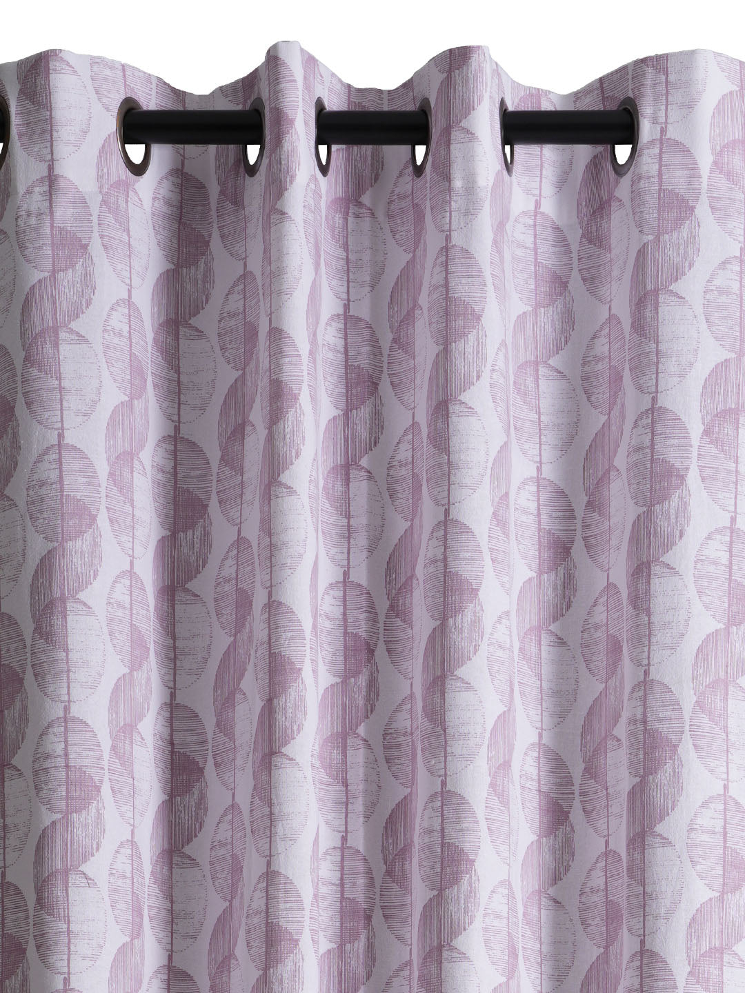 SwirlLilacPolyesterCottonPrintedCurtain