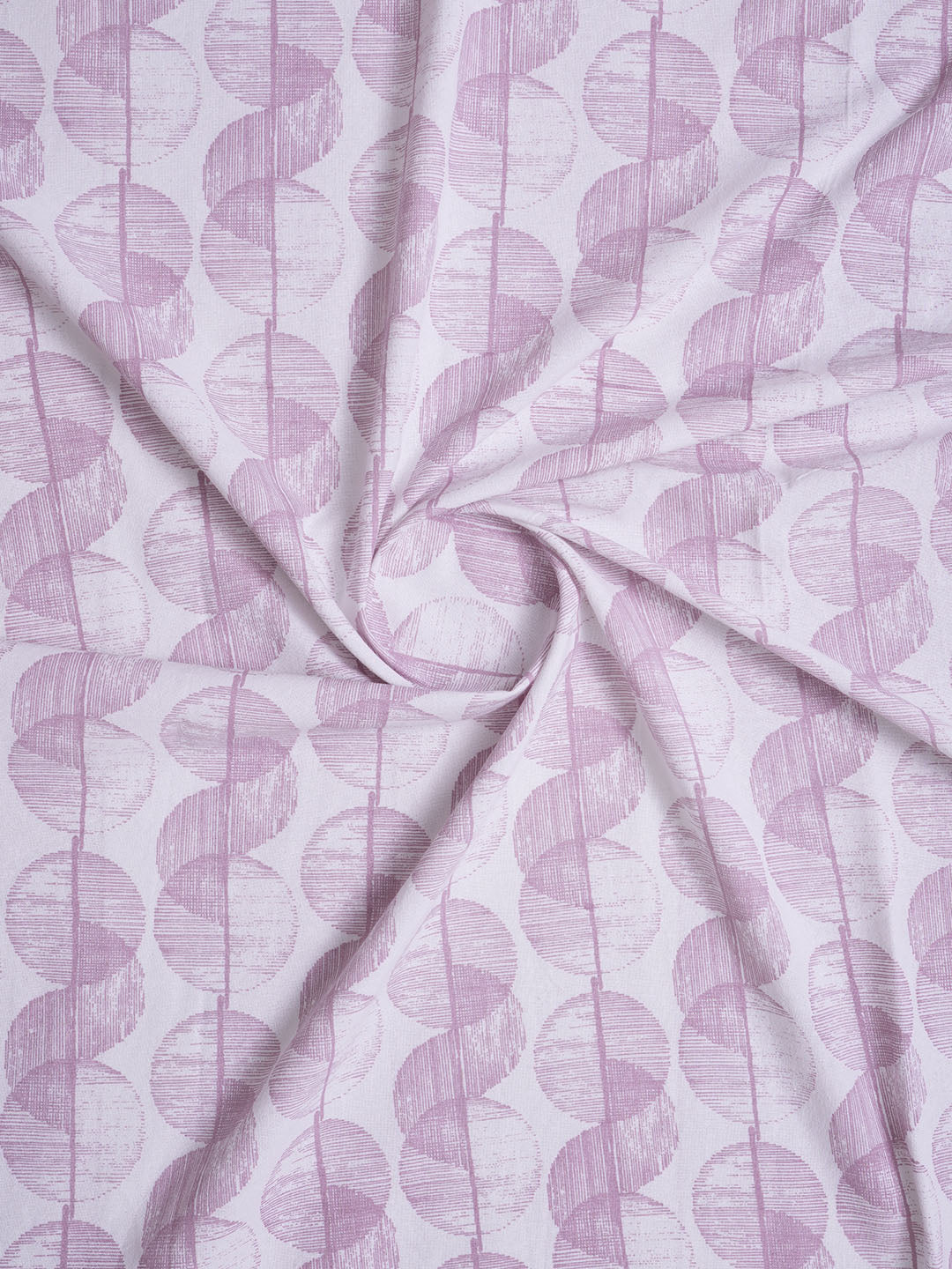 SwirlLilacPolyesterCottonPrintedCurtain