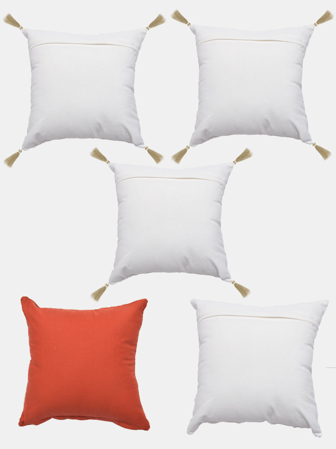 Blanc9 Set of 5 Gulnaaz Cotton 30x50cm & 40x40cm Cushion Covers