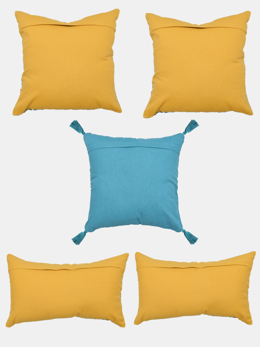 Blanc9 Set of 5 Jacobian Cotton 30x50cm & 40x40cm Cushion Covers