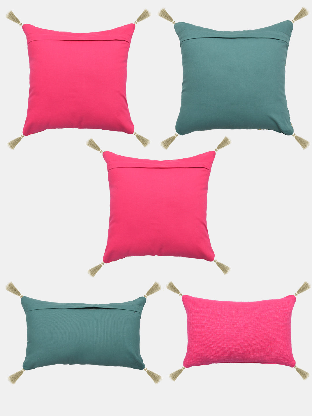 Blanc9 Set of 5 Jashan Cotton 30x50cm & 40x40cm Cushion Covers