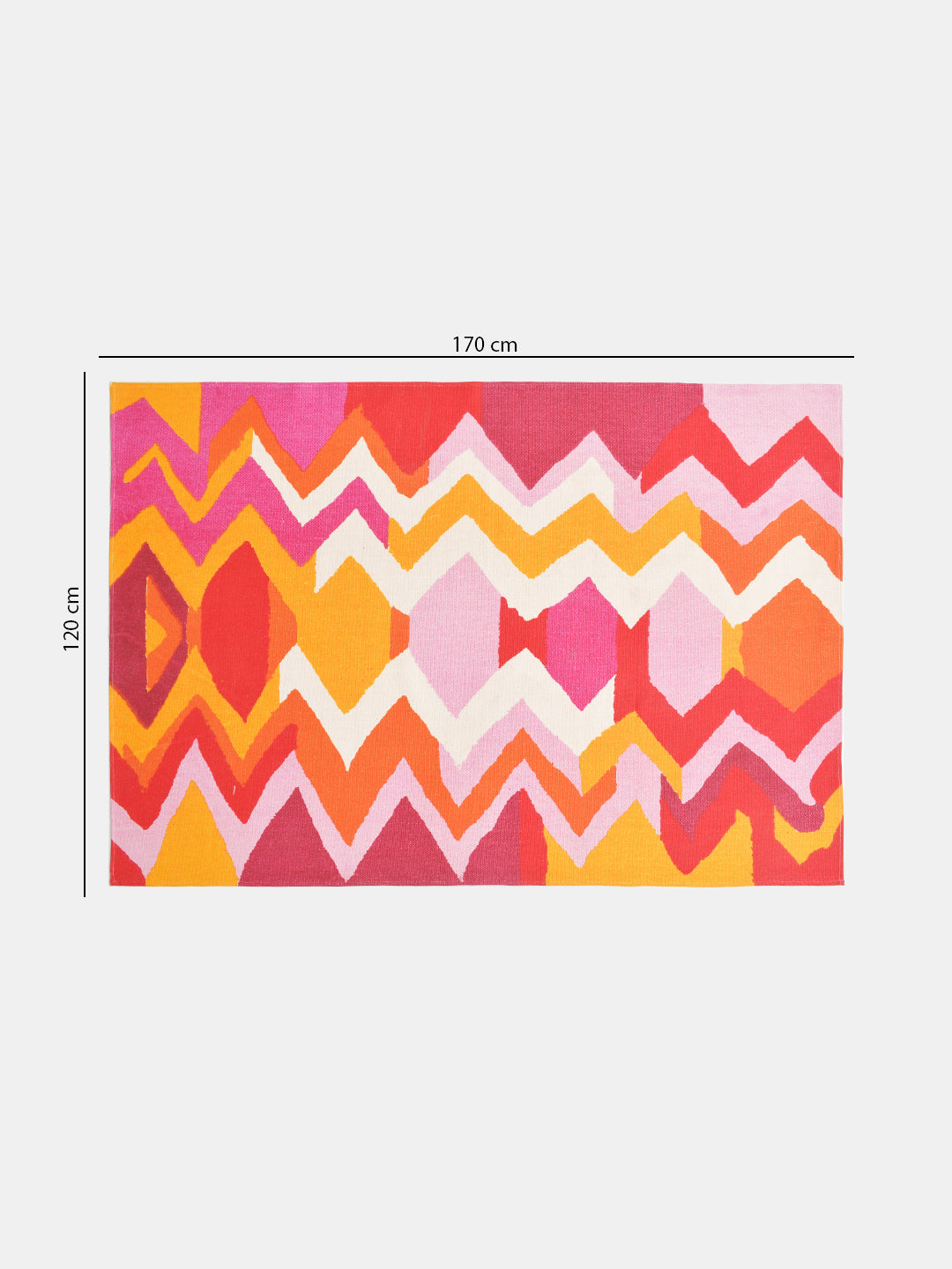 Azalea Pink Cotton Printed 4'x5.5' Carpet