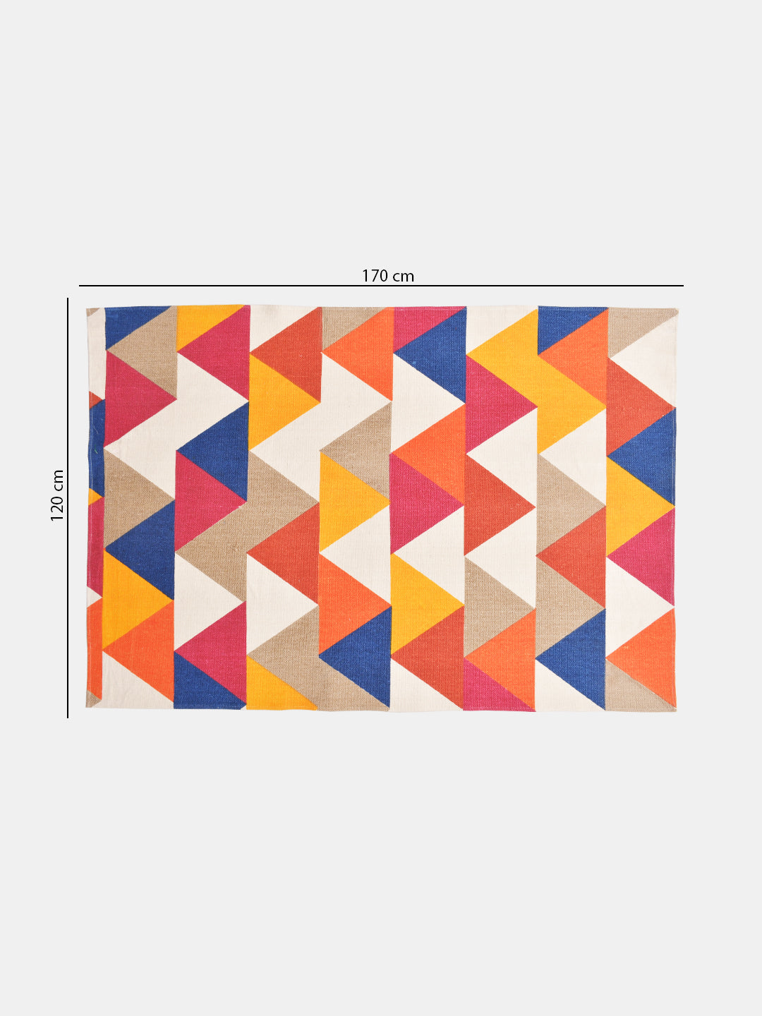 Egyptian Multicoloured Printed 4'x5.5' Cotton Carpet