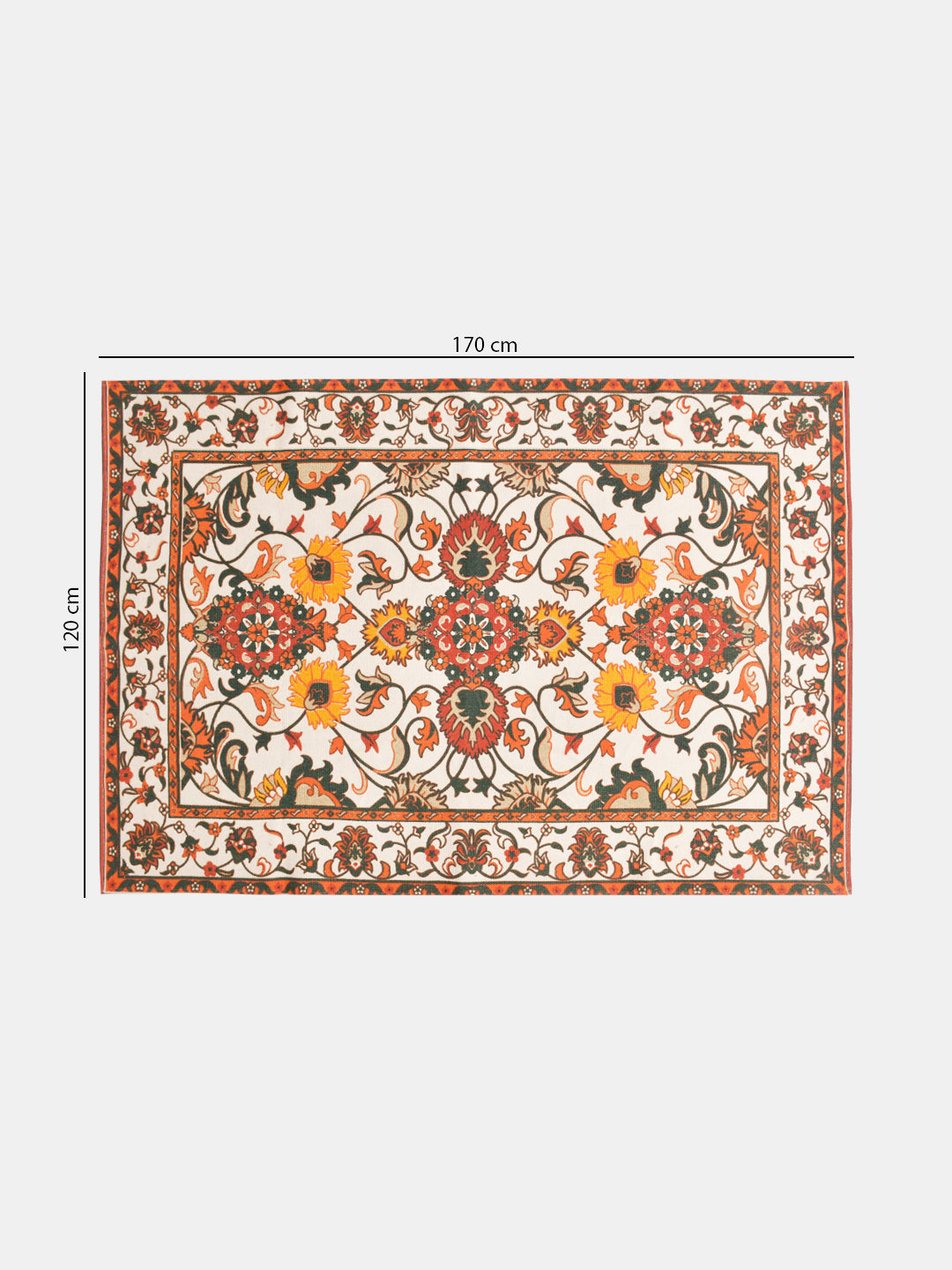 Jaisalmer Multicoloured Printed Cotton 4'x5.5' Carpet