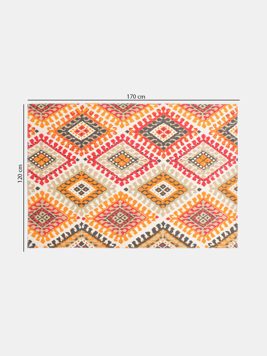 Blanc9 Rajwada Multicoloured Printed Cotton 4'x5.5' Carpet