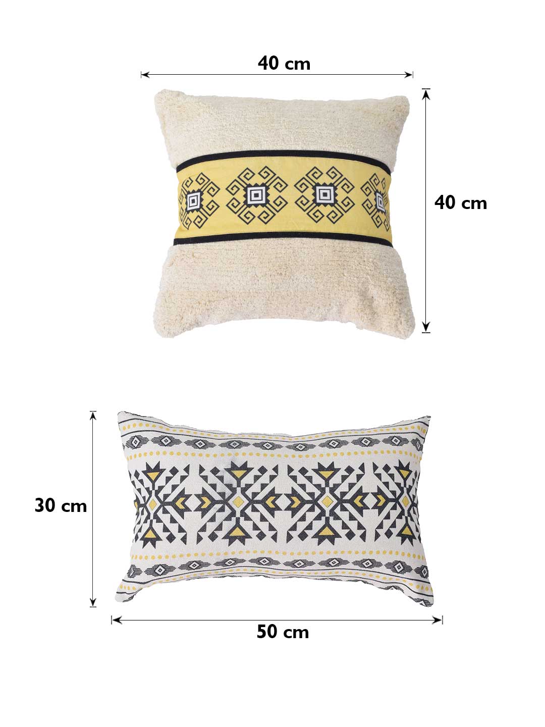Set of 5 Jaisalmer Square 40X40CM & Rectangle 30X50CM Cotton Cushion Covers
