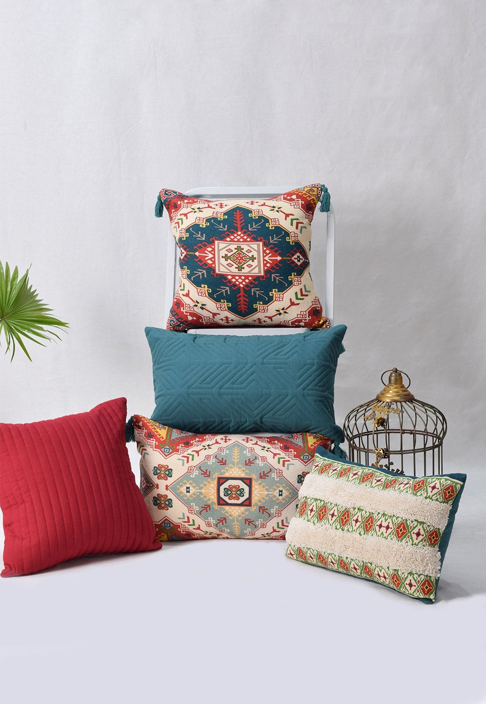 Set of 5 Zumba Square 40X40CM & Rectangle 30X50CM Cotton Cushion Covers
