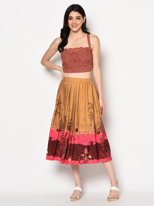 Desert Rose Printed Skirt