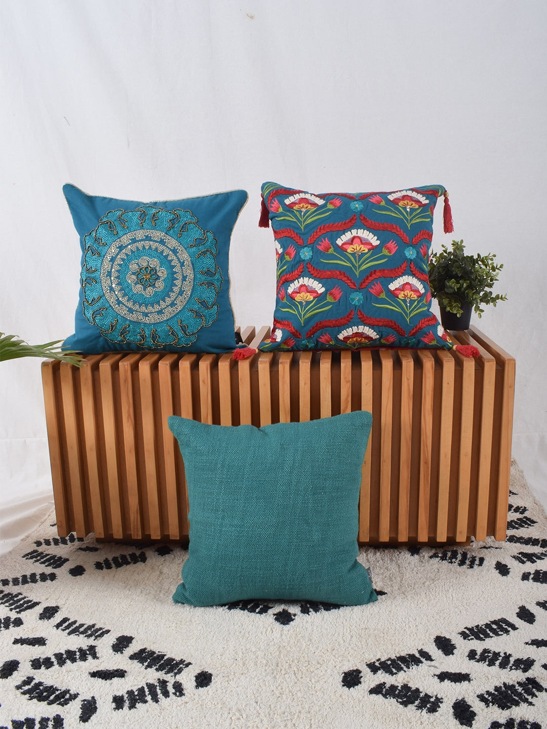 Set of 3 Royal Night 40x40 CM Cushion Covers