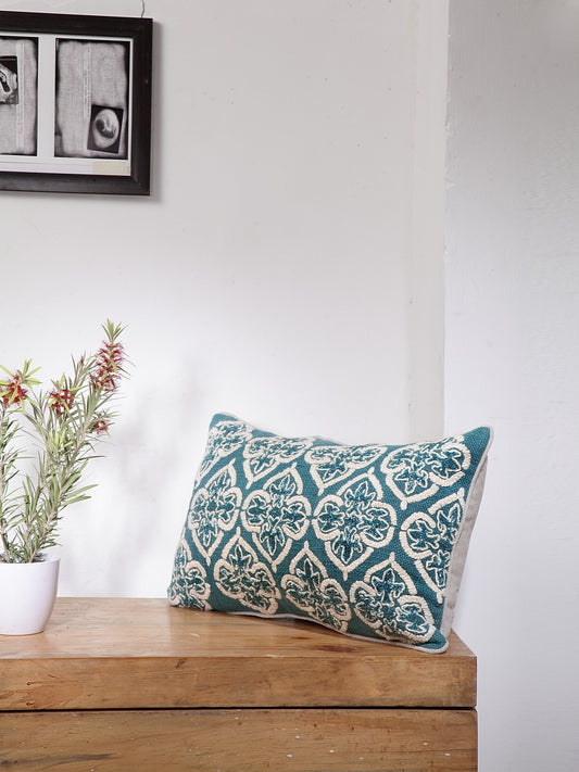 Ogee Embroidered Cushion Cover with Filler 30x50cm