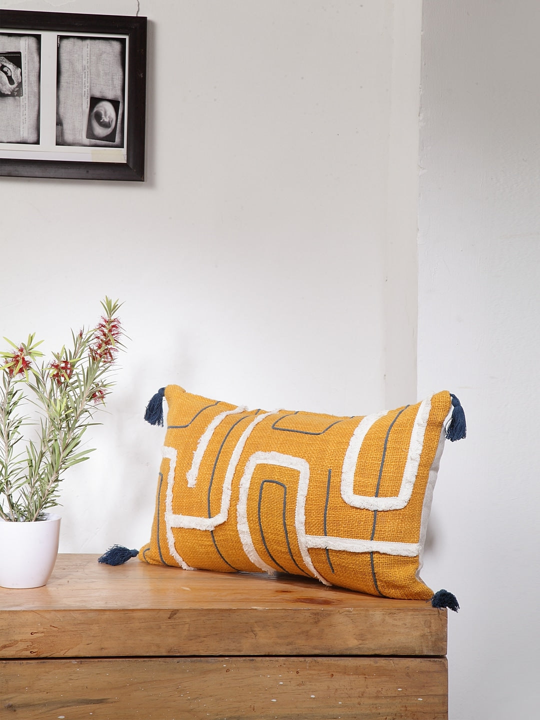 Blanc9 Acies Ochre Cushion Cover with Filler 30x50cm