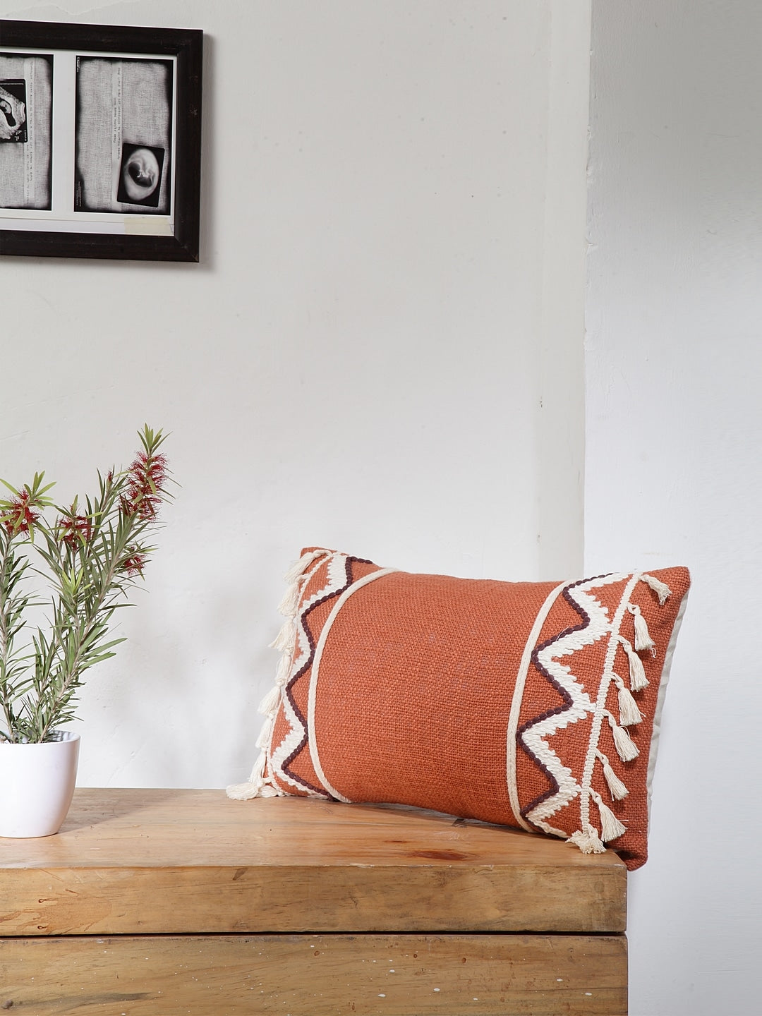 Tribal Tassel Cushion Cover with Filler 30x50cm