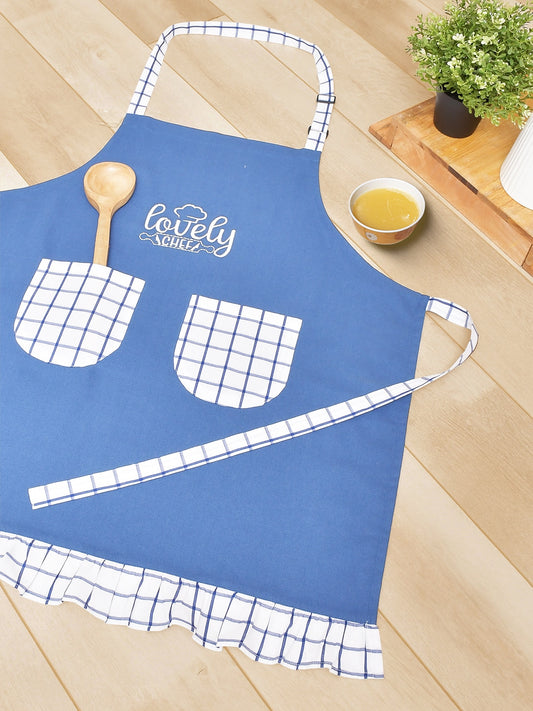 Lovely Chef Blue Cotton Printed Apron