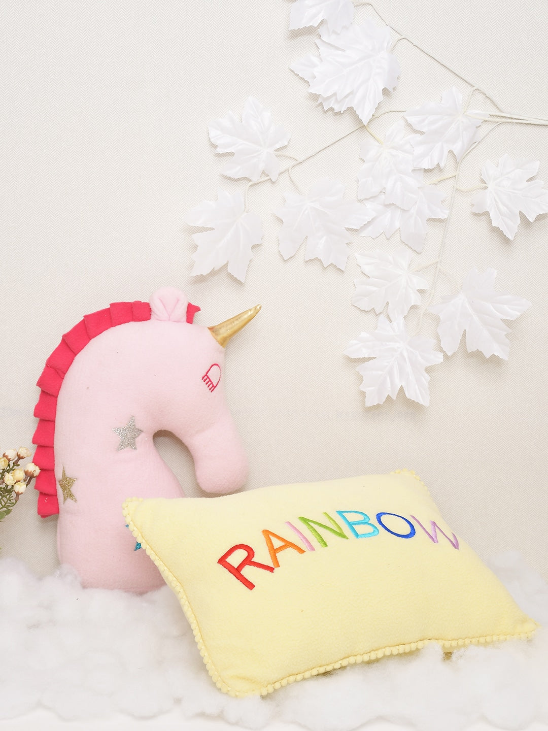 Blanc9 Set of 2 Cassata Rainbow Cushion Magical Unicorn (30X40) (30X26)CM Kids Cushion