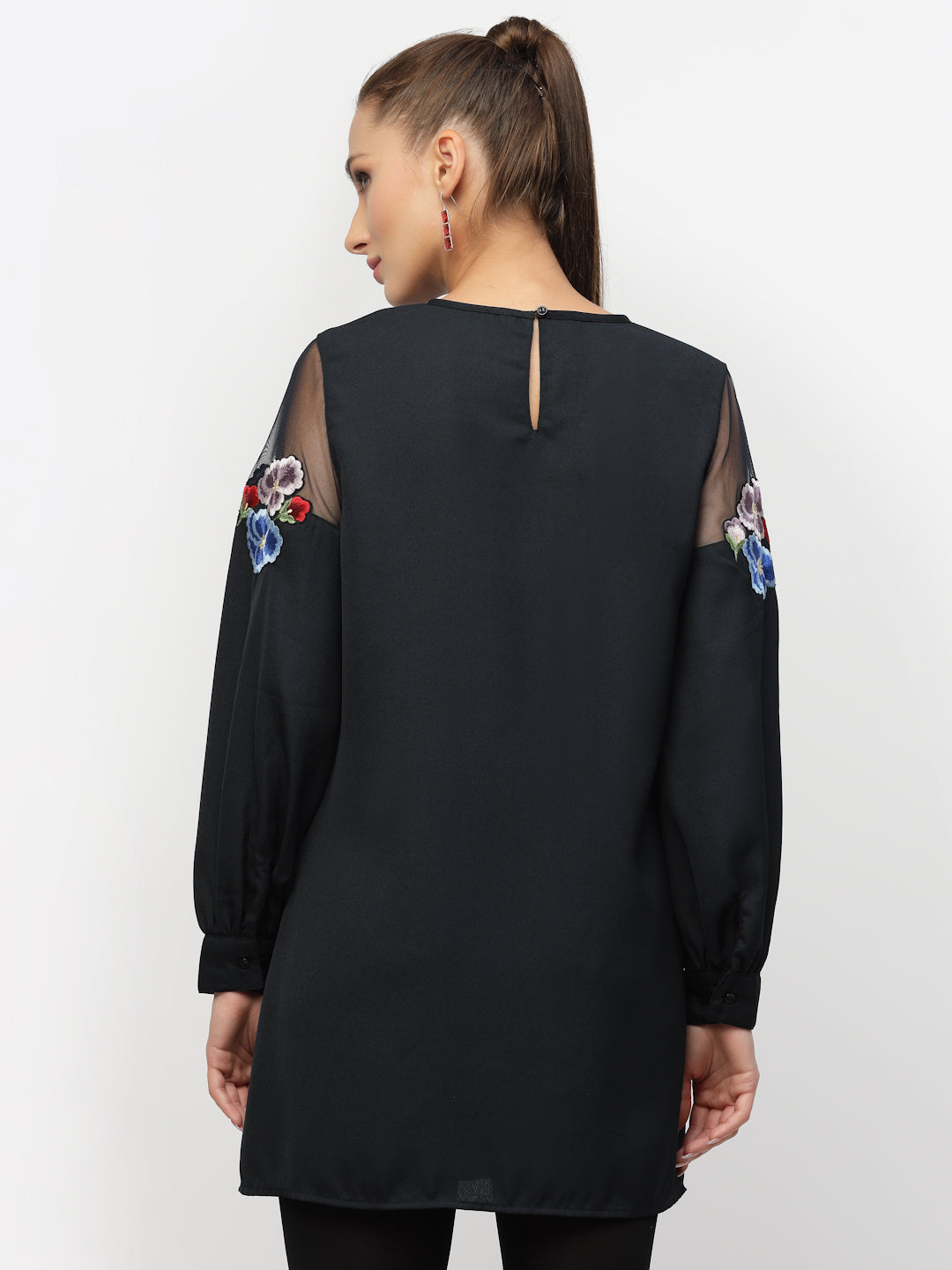 Blanc9 Navy Blue Embroidered Tunic