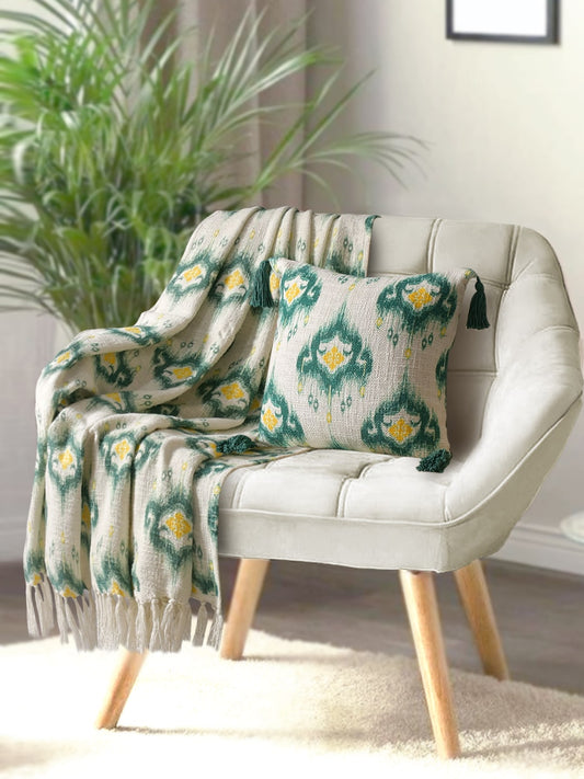 Chandelier Cotton Printed Throw with Cushion Cover