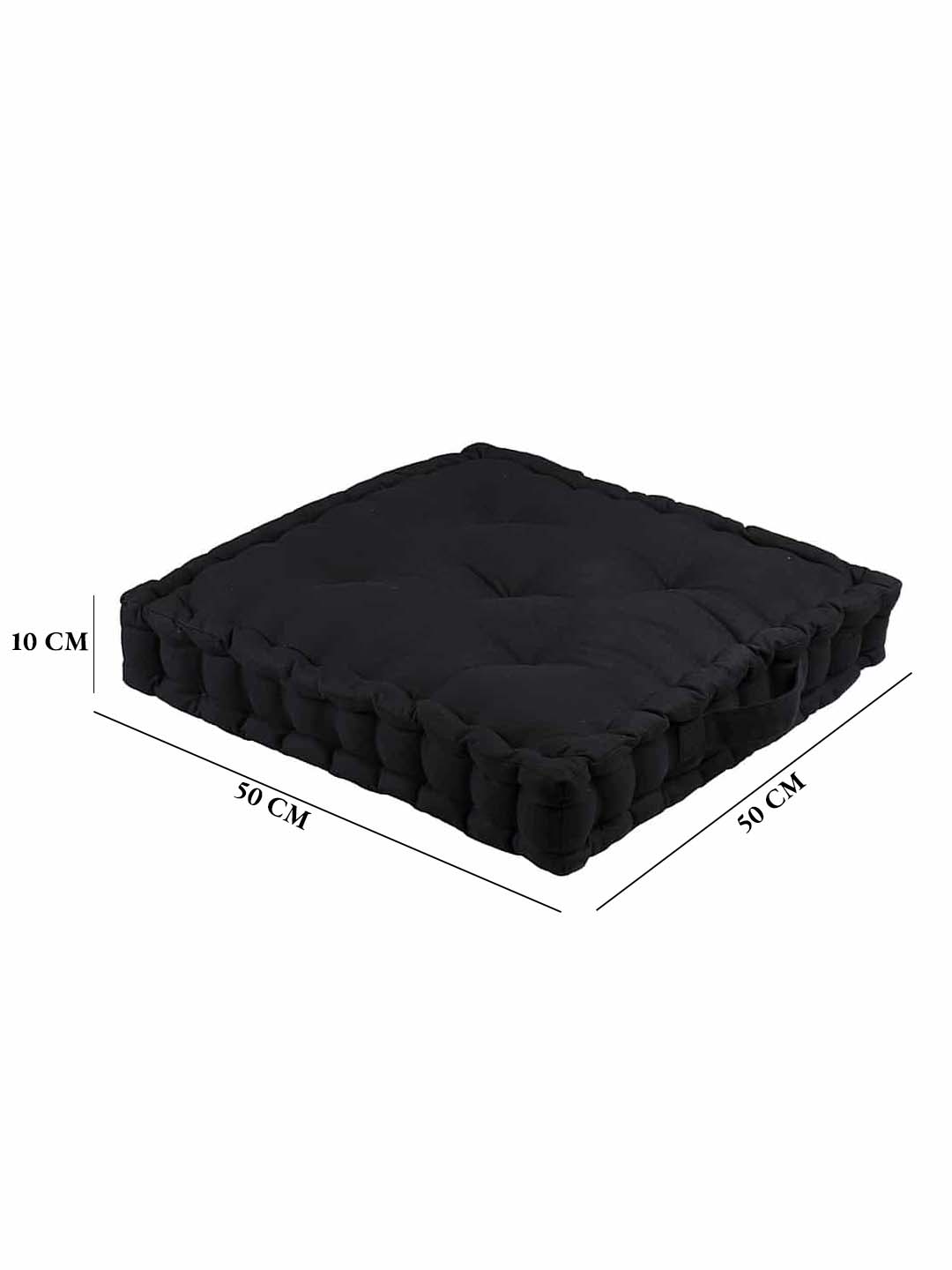 Blanc9 KapalBhati Black Matlas Floor Cushion