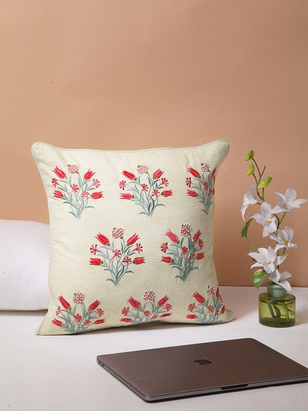 Mughal Boota Embroidered Cushion Cover