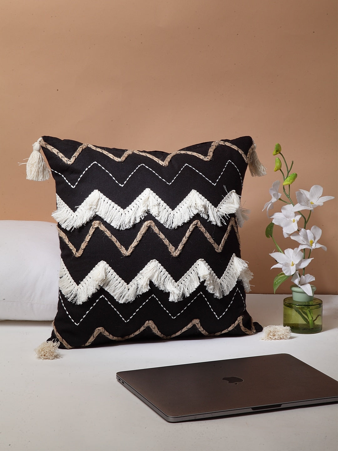 Chevron Embroidered Cushion Cover