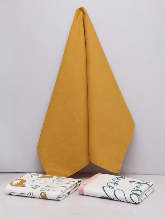 Set Of 3 Snack Time Printed Kitchen Towel