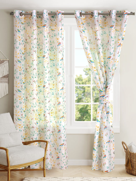 Set Of 2 Fauna Digitally Printed 7Ft. Curtain Sheer