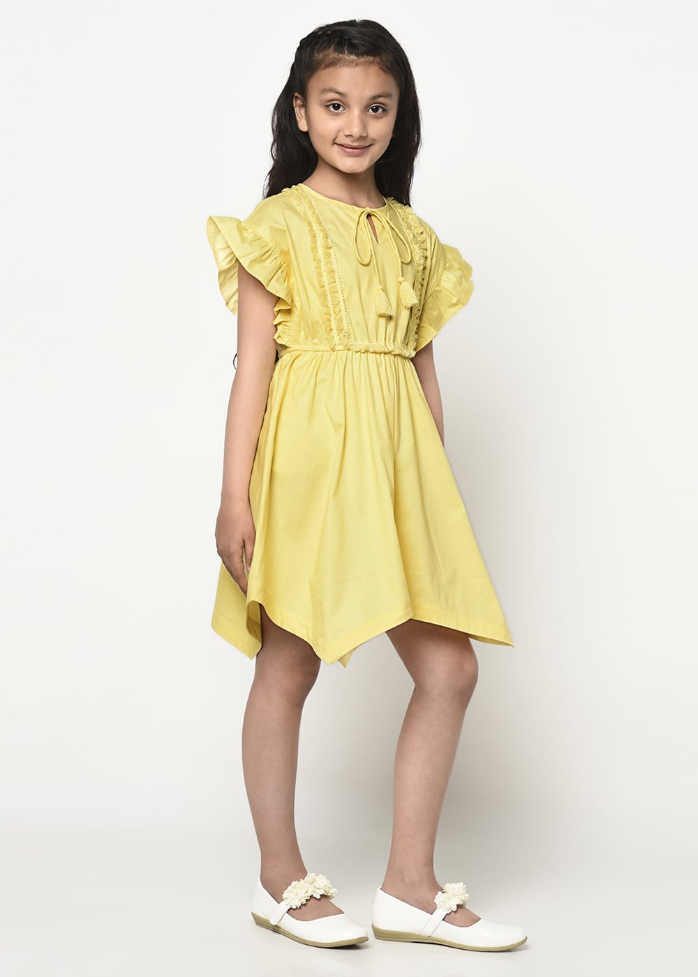 Blanc9 Yellow Handkerchief Hem Dress
